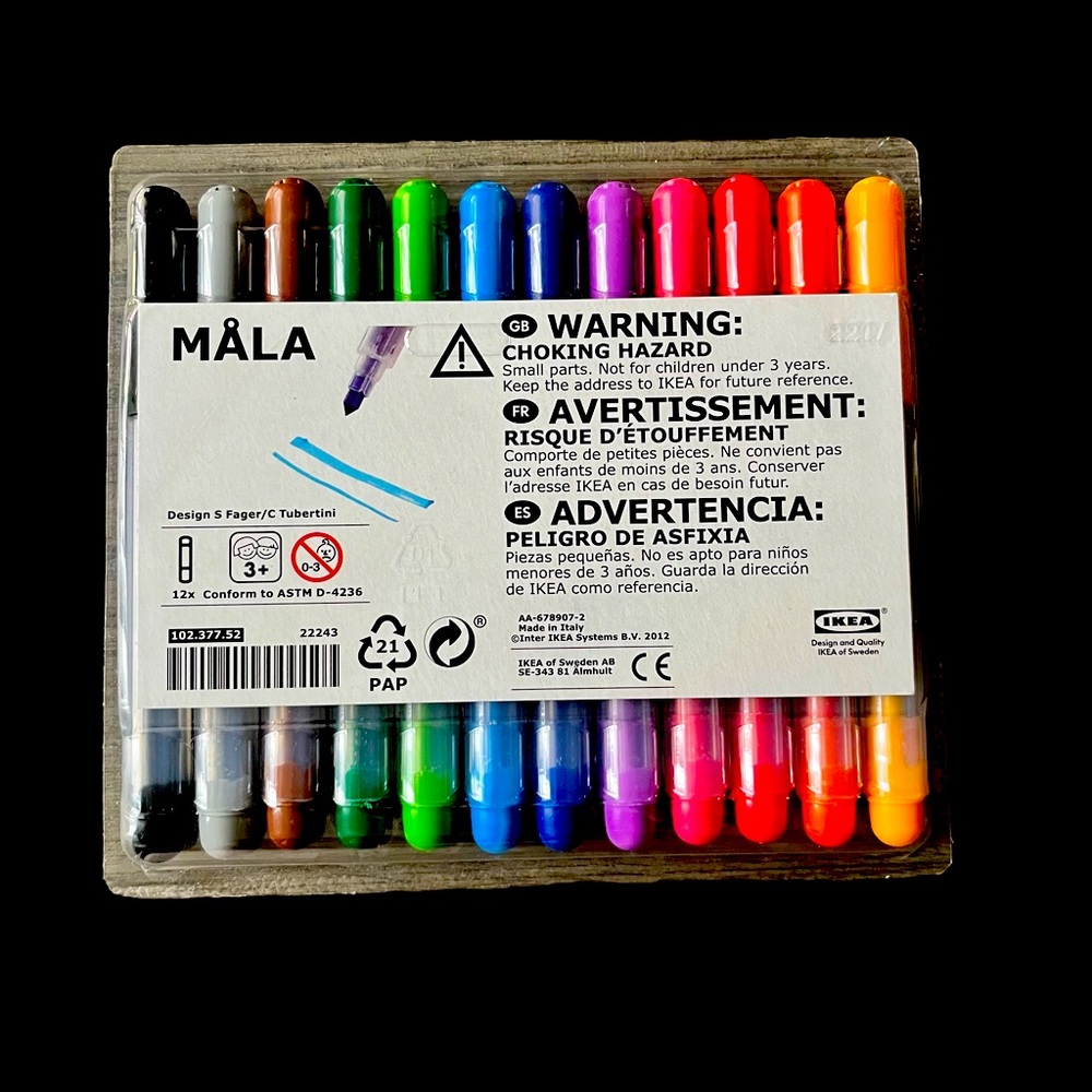 12 colorful IKEA felt markers.